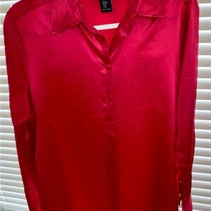 Rachel Zoe Vibrant Rose Red Blouse